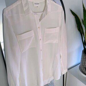 Sezane 100% silk white blouse, NWOT never worn, M 38